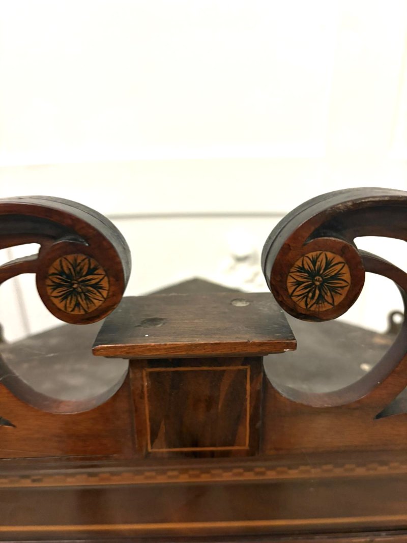 Antique Edwardian Quality Inlaid Mahogany Wall Hanging Corner Display Cabinet